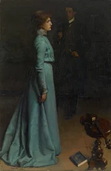 De dame in blauw